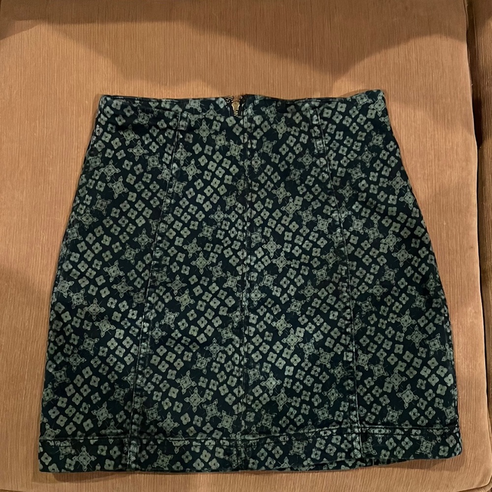 Patterned Jean Pencil Skirt
